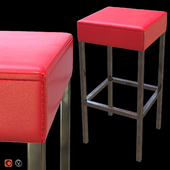 Red Leather High Stool