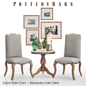 POTTERY BARN CALAIS Side Chair + ALEXANDRA Side Table