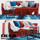 BRATHULT red 3-seat sofa