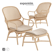 Expormim Frames Armchair with ottoman