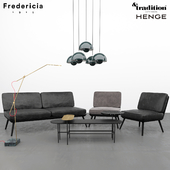 Andtraditional Palette JH7 table, Flowerpot VP1 lamp, Fredericia Spine lounge, Henge Pipe Light-L
