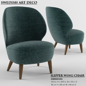 Swedish Art Deco Slipper Wing Chair 2015