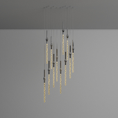 Rain LED Round Multi-Light Pendant by Sonneman