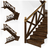 Stairs for interiors in chalet style
