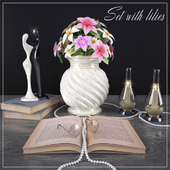 Decorative set with lilies