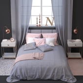 Set of bed linen with decor