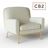 CB2 halo white snow armchair