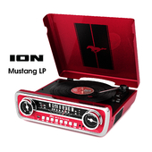 Ion Audio Mustang LP Ford 4-in-1 Classic Car Styled Music Center, Red