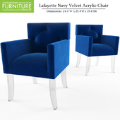 Lafayette Navy Velvet Acrylic Chair