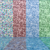 Mosaic pool with water