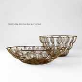 Metal Scallop Shells Low Bowl and Tall Bowl