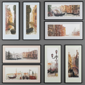 A set of paintings depicting Venice from Ugo Baracco