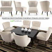 Arizona Mid Century Cocktail Chair, Cofee Table