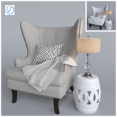 Armchair and knitted plaid Vray