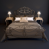 Кровать EPOQUE Ciacci Classic 1027 + столик Giusti Portos Rene + лампа Eurosvet 10054/1