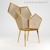 Taylor Llorente Gold Leaf Double Cane Chair