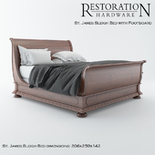 Restoration Hardware St. James Sleigh Bed with footboard