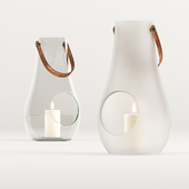 Glass candlestick-lantern