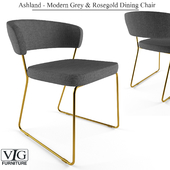 Ashland - Modern Grey & Rosegold Dining Chair
