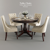 Table, chairs, table setting