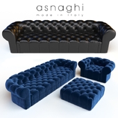 Asnaghi Magnum sofa & armchair & pouf