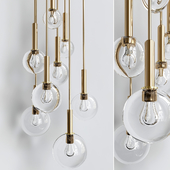 Brass and Smoked Glass Ceiling Lights