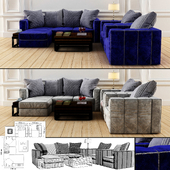 luxurious sofa blue and gray