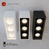 Surface-mounted luminaire CUB-TREE 3x8 W