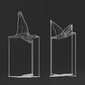 Flight Shadows decor sculpture by Artem Zakharchenko / two white birds