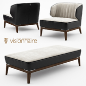 Blondie leather armchair and bench - Visionnaire Home Philosophy