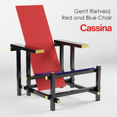 Cassina Gerrit Rietveld Red and Blue Chair
