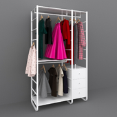 Elvarli rack with clothes