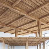 Wooden ceiling beamed