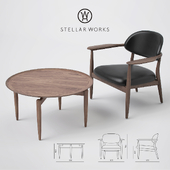 Stellar Works Slow Lounge Chair and Coffee Table