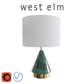 West Elm Metalized Glass Table Lamp Green