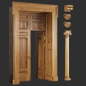 Classic wooden doors and carved elements