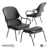 Expormim Frames Armchair with footstool
