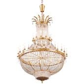 Late 19th C 2-Tire Empire Palace Classic Chandelier in Gold