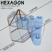 Glass tabletop gazebo | Hexagon | Candles