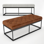50 "Tufted Leather & Metal Bench