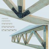 A set of wooden trusses with parallel belts. 6m, 8m, 10m, 12m, 14m