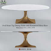 Mecox Oval Stone Top Dining Table