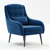 O'Brien Blue Velvet Armchair