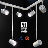 Track system of LED lamps, model TRACK, from comic MARKSLOJD, Sweden.