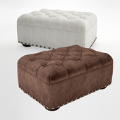 Churchill Leather Ottoman with Nailheads