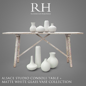 RH ALSACE Studio Console Table + Vase Collection