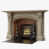 Westland London A Large Yorkstone Gothic Style Antique Fireplace Stock No 14223