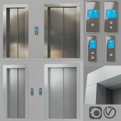 Doors with facings and post-call lift OTIS in 2 colors