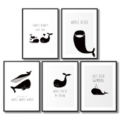 Inspiring posters for children with whales.