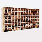 Modular wine wall rack.